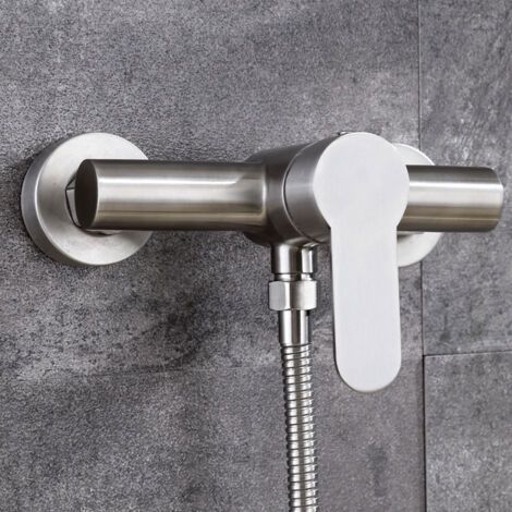 royaluxe-Mitigeur de douche mural en acier inoxydable avec levier unique pour eau froide et eau chaude
