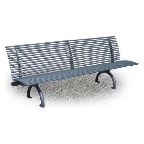 Panchina Tubo Tondo in Acciaio 200 x 65 x H 81 cm