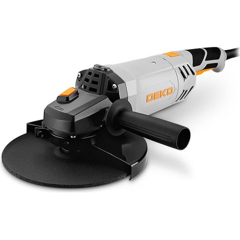 Amoladora Angular: DEKOPRO 230mm 2200W amoladora angular eléctrica con cable, Velocidad 6500 RPM,para cortar, pulir y amolar Mangos largos (1/5)