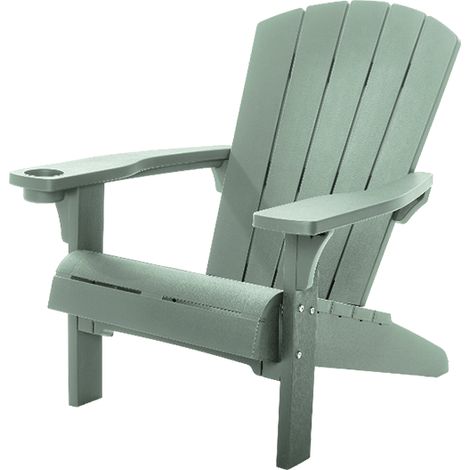 Keter Alpine Adirondack Chair Seat Sun Lounger Garden Vintage Green (1/5)
