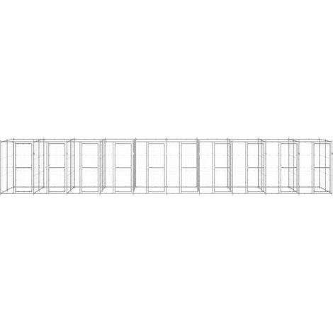 Maison Exclusive - Outdoor-Hundezwinger Verzinkter Stahl 24,2 m²
