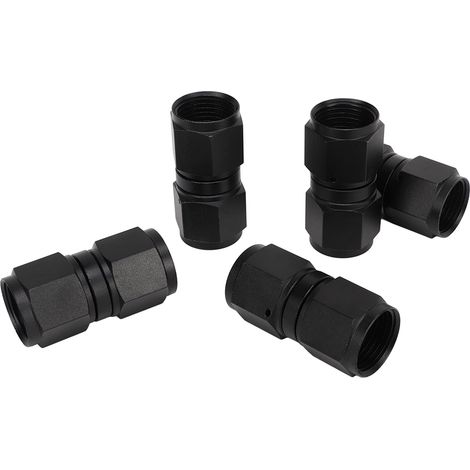 5 Stück 10AN-Anschlussadapter, schwarz, gerader, drehbarer Schlauchanschluss aus Aluminiumlegierung, Innengewinde (1/5)