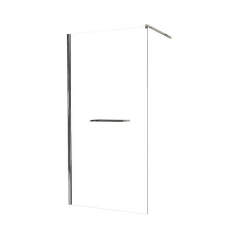Ondee – Paroi de douche INDUS 100x200cm – Verre trempé 8mm – Finition chromée – Barre de stabilisation inox – Traitement anticalcaire