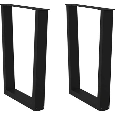 Esstisch Beine V-Form 2 Stück Schwarz 70x(72-73,3) cm Stahl