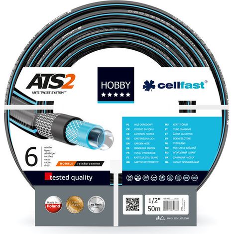 Cellfast 16-201 Manguera de riego negra 50m flexible