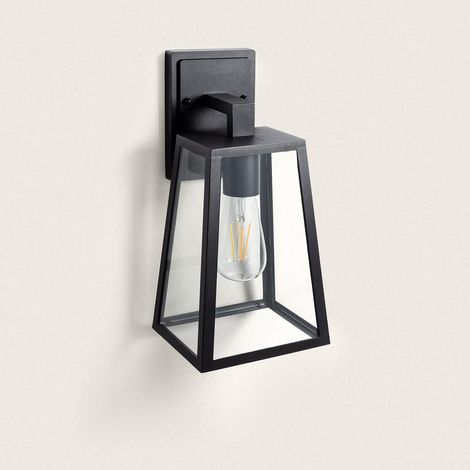 Lampada da Parete per Esterno Alluminio e Vetro Karan Nero