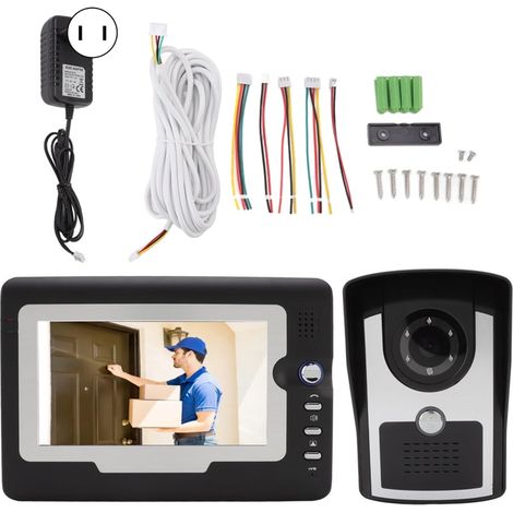Sonnette vidéo HD intelligente avec interphone électronique pour la maison, 12 sonnettes, écran LCD TFT, 100-240 V, prise américaine. Brilvibera (1/5)
