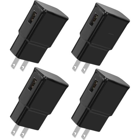 Chargeur Mural USB - Charge Rapide Adaptatif AFC QC 3.0 - Compatible Samsung Galaxy S21 S20 S10 S9 S8 S7 Note 10 9 8 LG G7 G6 - Lot de 4 (1/5)