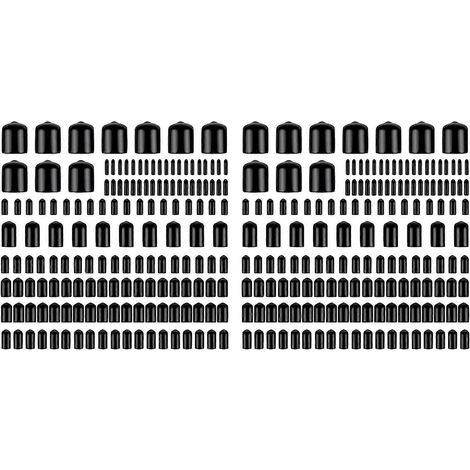 320 embouts en caoutchouc de tailles assorties, capuchons de protection flexibles pour filetage de vis, capuchons ronds en vinyle pour boulons et vis, disponibles en 9 tailles. (1/4)