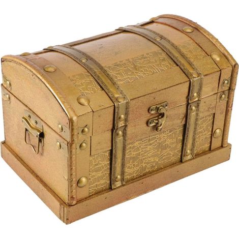 Coffre Trésor Vintage avec Serrure Boîte de Rangement Résistante pour Bijoux et Bibelots Style Ancien Frangé pour Décoration et Cadeau (1/5)