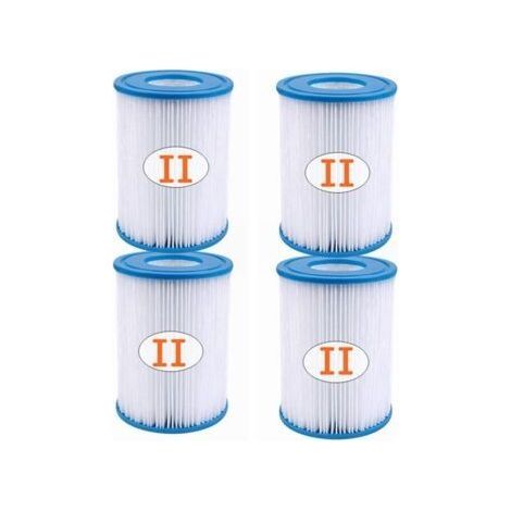 Lot de 4 cartouches filtrantes pour piscine de type II - Pour filtre de type II - Pour 58094