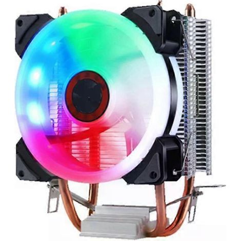 Ventilateur de processeur - Double tuyau en cuivre de 9 cm, silencieux, LED - W - X3 (1/5)