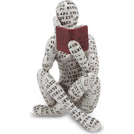 Sculpture abstraite de penseuse en résine, figurine de femme lisant, sculpture de rat de bibliothèque, moulage de figures de lecture, ornements, décorations de bureau (1/5)