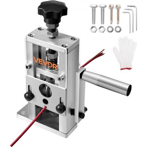 Manuelle Kabelschälmaschine, 1,5–25mm, Kupferabisolierer mit Handkurbel/Bohrmaschine, 64Mn gehärtete Klingen, 45 Stahlrollen, Drahtschäler mit Rahmen aus Aluminiumlegierung (1/5)