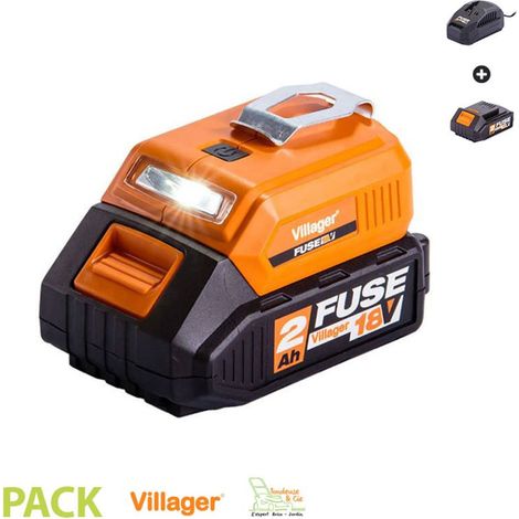 Chargeur d'appareils mobiles sur batterie 18V 2A en courant de sortie avec batterie et chargeur Fuse VLN 9920 (1/4)