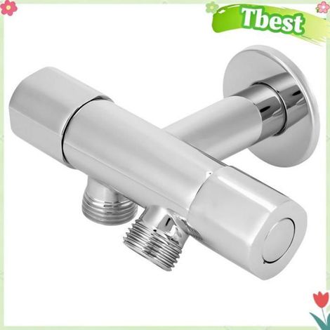 Tbest Valve d'angle Vanne D'angle en Laiton à Filetage G1 de 2 Pouces, Robinet à Double Commande, Eau quincaillerie pare-baignoire (1/4)