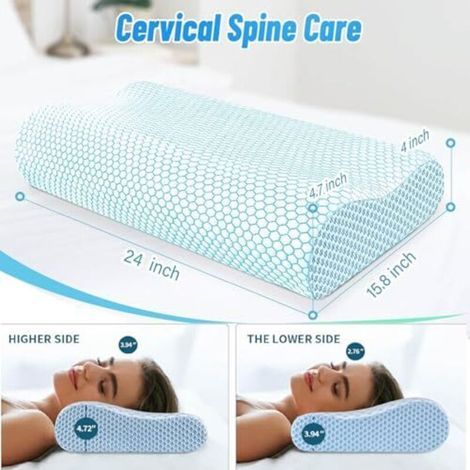 Oreiller Ergonomique en Mousse à Mémoire de Forme - Soutien Ferme et Confortable pour Dormeur sur Le Côté et Le Dos Confortable, Sommeil réparateur, Soutien Ferme(50x30cm) (1/4)