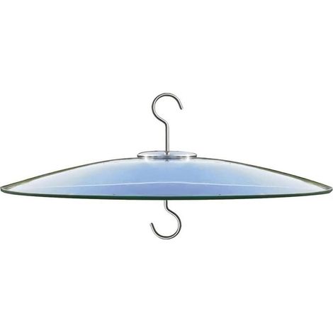 HOXILEELEO - Couvercle anti-pluie en verre de 33 cm pour mangeoire à oiseaux extérieure, déflecteur sur poteau de berger ou crochet en S pour suspension, grand dôme de protection contre la pluie (1/5)
