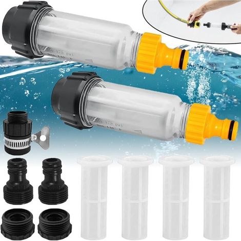 Kit Filtration 11 Pièces pour Nettoyeur Haute Pression, Filtre à Eau Remplacement, Cartouche Compatible 3/4 Pouces, Accessoires Nettoyage pour Karcher et Marques Universelles (1/5)