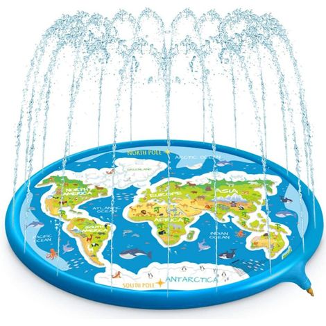 180 cm Verdickte Kinder-Wasserspielmatte Splash Pad - Aufblasbares Hunde-Splash-Pool - Wasserspiele Garten für Outdoor-Strand FLITI (1/4)