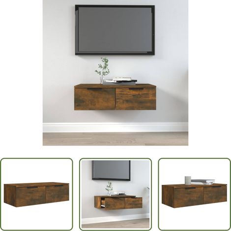Wandregal Holz -  Wandschrank Räuchereiche 68x30x20 cm Holzwerkstoff (1/5)