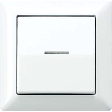 Jung Bilanciere 1 posto, con conduttore di luce, con cornice integrata, duroplastica, serie AS, bianco AS 590 KO5