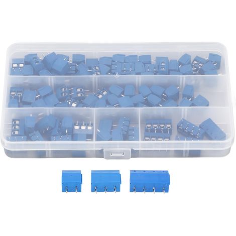 Connecteur, de bornier à vis pour montage sur PCB 100 pièces 2 3 4 broches 10 A 300 V pas de 5 mm Kit él (1/5)