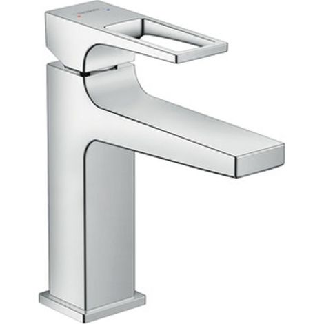 hansgrohe Metropol Einhebel-Waschtischmischer 110 mit Bügelgriff und Push-Open Ablaufgarnitur Chrom, 74507000