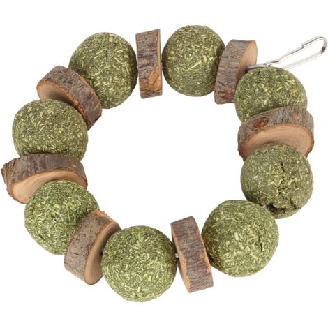 Juguete masticable para conejos, resistente al rechinamiento de dientes, para cobayas y hámsteres dorados. Pieza redonda de madera con forma de anillo.