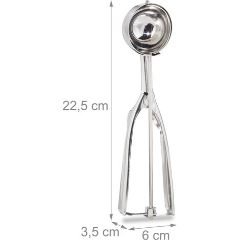 Cuchara para helado ergonómica para postres diámetro 53 mm diseño elegante cocina de acero inoxidable plateado 130004620 (1/3)