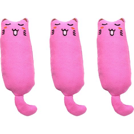 3 jouets à l'herbe à chat, nettoyage dentaire, en coton résistant avec clochette, pour chatons et chats adultes (1/5)