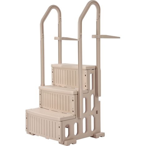 VEVOR Scala per Piscina, Capacita Carico 181,4 kg Scale a 3 Gradini con Doppio Corrimano e Gradini Antiscivolo Resistenti, per Piscine Interrate e Fuori Terra di Qualsiasi Superficie di Pavimentazione