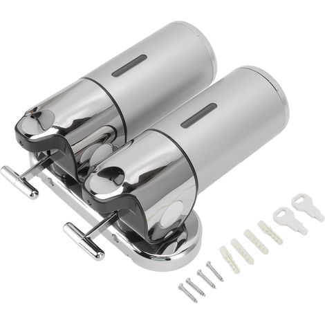 Distributeur de Savon Double Pompe 1000ml Murale Rechargeable pour Salle de Bain Hôtel (1/5)