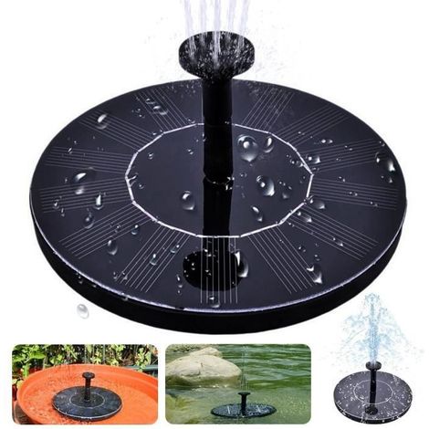 Pompe à eau solaire pour bassin ou jardin - SANLIN BEANS - SNÖ - 7V/1.4W - Noir - Bois massif hemlock (1/4)