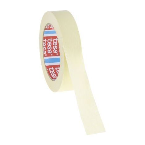 Tesa – Ruban de masquage papier 25mm x 50m – Adhésif caoutchouc naturel – Retrait propre sans résidu – Pour peinture et décoration