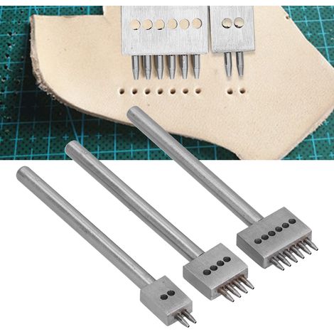 Outil de perforation du cuir argenté (lot de 3), pas de perforation de 6 mm (1/5)