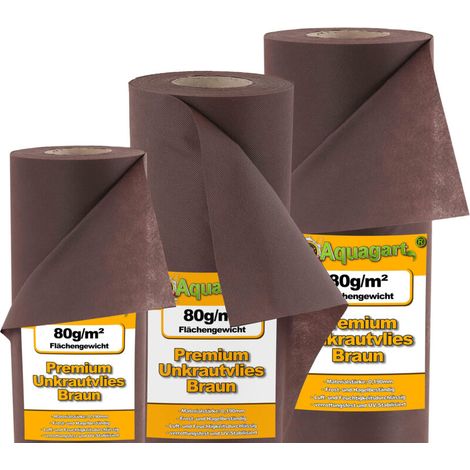 – Film de paillage anti-mauvaises herbes 1,8 m – Toile non-tissée 80 g/m² marron – Résistant au gel et aux UV – Pour surfaces humides (1/5)