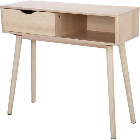 Console d'entrée en bois 1 casier et 1 tiroir 80x30x72cm (1/4)