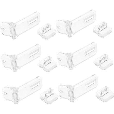 Lot de 6 mini-charnières verrouillage en acrylique transparent (1/5)