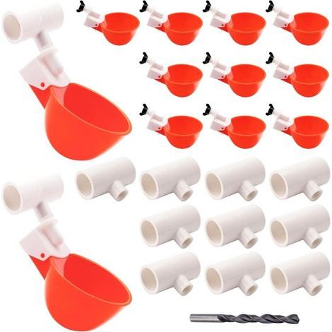 Gobelets d'eau automatiques pour volailles, système d'arrosage par gravité pour poulets, bol à boire à remplissage automatique (1/4)