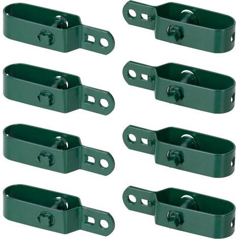 Verde Kit 8x Tendifilo Plastificato per Recinzione, Rete, Stendibiancheria, in Metallo da Giardino per Pali Set da 8 pz (8 pz -16 x 18 x 12) (1/5)