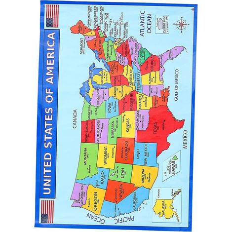 affiche éducative représentant la carte des Amériques carte (1/5)