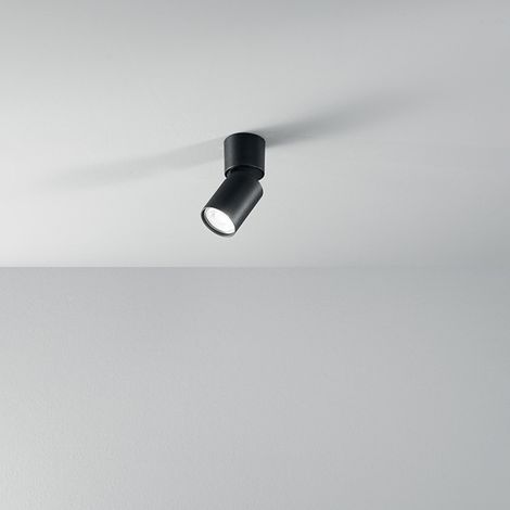 Faretto in alluminio nero Connect 1 luce attacco GU10 tondo D.5,5CM (1/2)