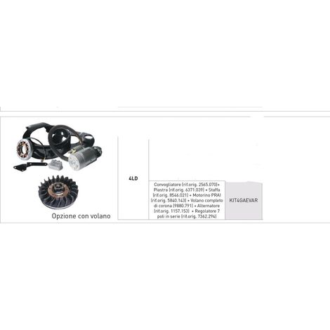 KIT AVVIAMENTO ELETTRICO MOTORE DIESEL LOMBARDINI LDA96 LDA97 LDA100 LDA820 COMPLETO