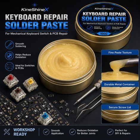 KineShineX Lötpaste zur Reparatur von mechanischen Tastaturschaltern und zum Löten von Leiterplatten zur Reduzierung des Sauerstoffgehalts. (1/5)