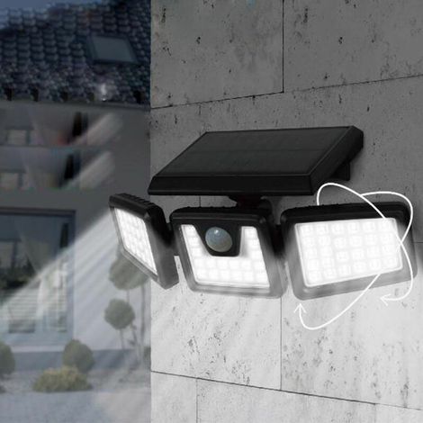 Lampe d'extérieur à capteur de mouvement solaire, 70 lampes d'extérieur à LED blanc froid 650LM, lampe d'extérieur solaire 2200mAh, LED solaire d'extérieur étanche IP65