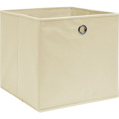 Boîtes de rangement，Coffre de rangement 10 pcs Crème 32x32x32 cm Tissu CFW721975 (1/5)
