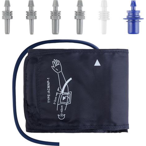 Brassard Tensiomètre de Remplacement 22-42cm Brassard Tensiometre Electrique Tension Bras Grande pour Adultes Avec 6 Connecteurs, Compatible avec la Plupart des Tensiomètres (Grand)