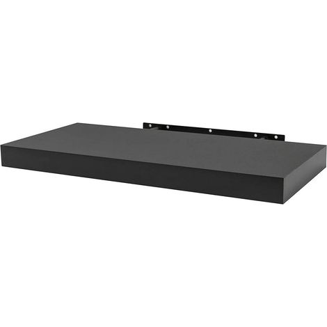 WOLTU Étagère murale cube en bois MDF, Étagère pour livres/CD/DVD, Étagère à fixation invisible, 100x22, 9x3, 8cm, Noir (1/4)