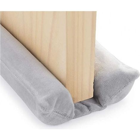 Joint de porte double de 80 cm - Bande de protection - Joint de bas de porte gris - Joint anti-arrachement et anti-bruit - Joint de porte rond (1/4)